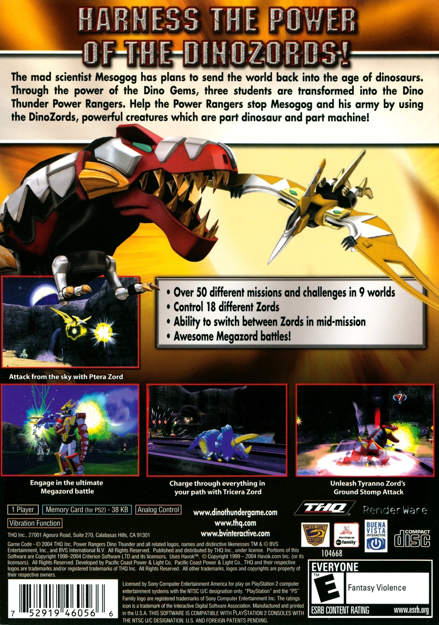 Power Rangers: Dino Thunder - (PS2) PlayStation 2 [Pre-Owned] Video Games THQ   