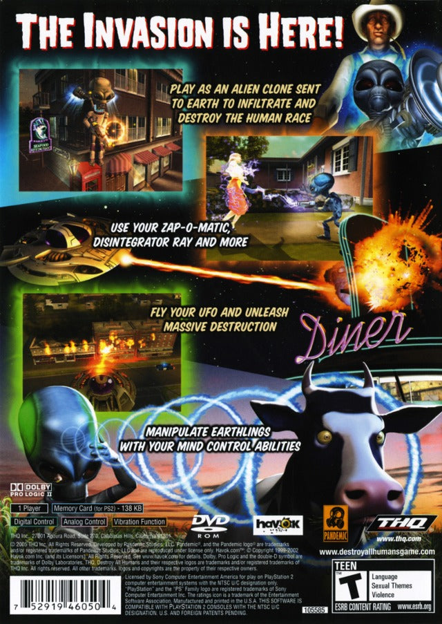 Destroy All Humans! - (PS2) PlayStation 2 [Pre-Owned] Video Games THQ   