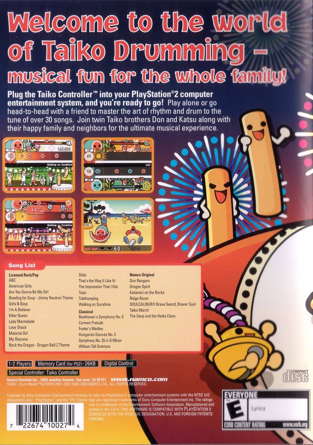 Taiko Drum Master - (PS2) PlayStation 2 [Pre-Owned] Video Games Namco   