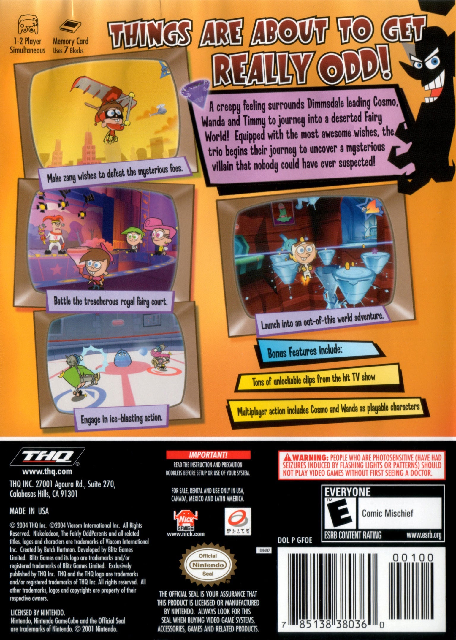 The Fairly OddParents! Shadow Showdown - (GC) GameCube Video Games THQ   