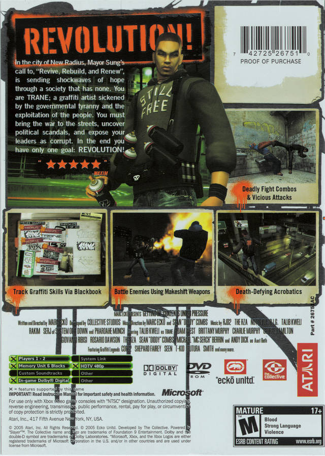 Marc Ecko's Getting Up: Contents Under Pressure - (XB) Xbox [Pre-Owned] Video Games Atari SA   