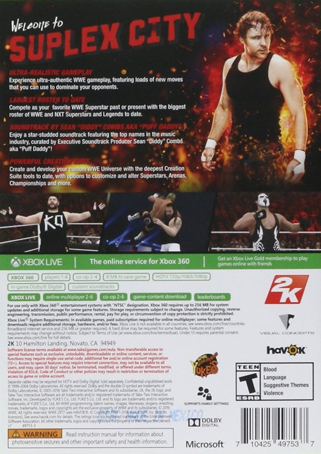 WWE 2K17 - Xbox 360 Video Games 2K Sports   