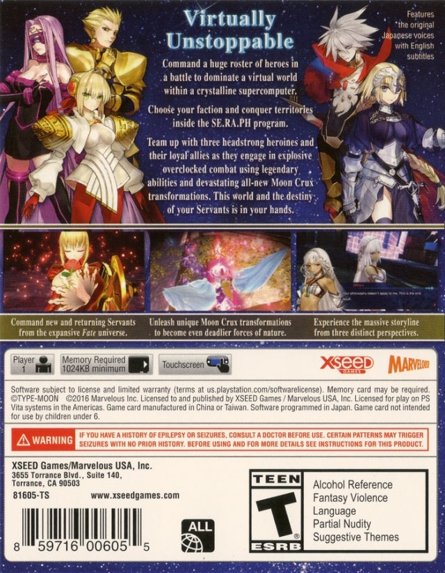 Fate/Extella: The Umbral Star - (PSV) PlayStation Vita Video Games XSEED Games   