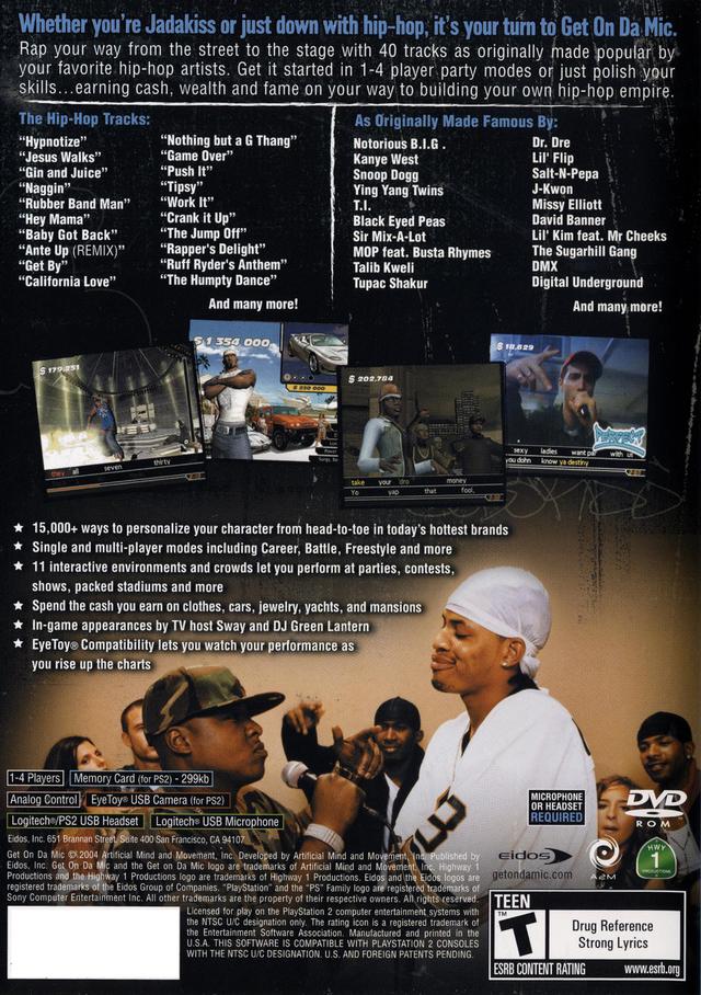 Get On Da Mic - (PS2) PlayStation 2 Video Games Eidos Interactive   