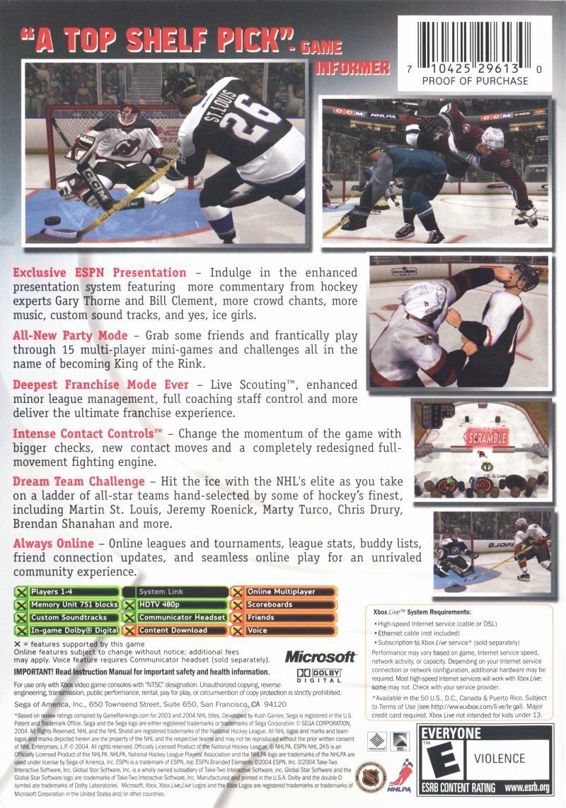ESPN NHL 2K5 - (XB) Xbox [Pre-Owned] Video Games Sega   