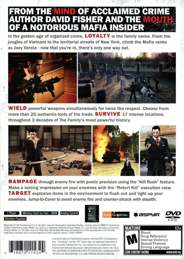 Made Man: Confessions of the Family Blood - (PS2) PlayStation 2 [Pre-Owned] Video Games Aspyr   