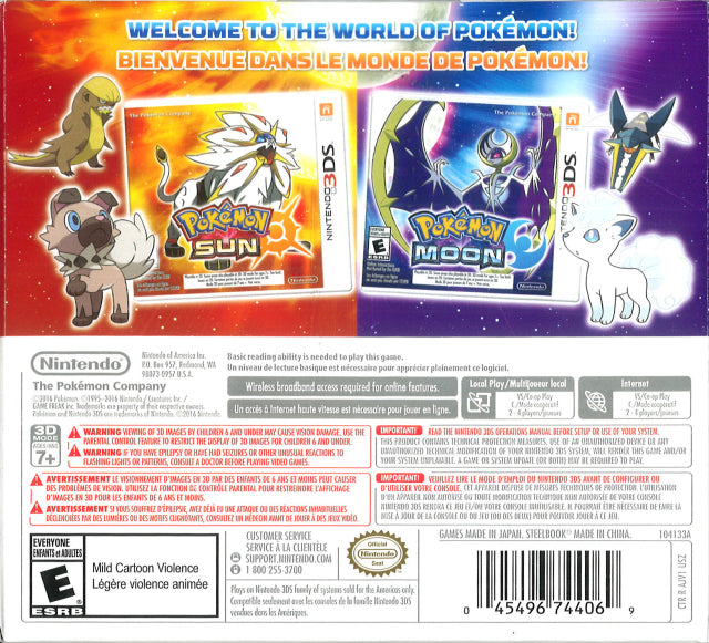Pokemon Sun and Moon Dual Pack (with Steelbook) - Nintendo 3DS Video Games Nintendo   