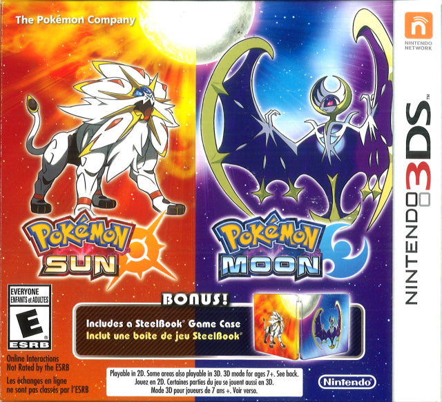Pokemon Sun and Moon Dual Pack (with Steelbook) - Nintendo 3DS Video Games Nintendo   