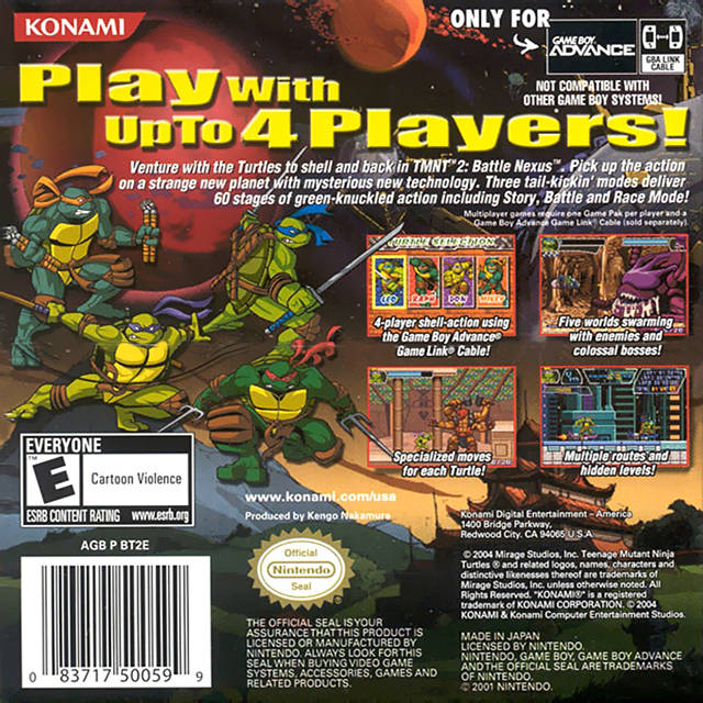 Teenage Mutant Ninja Turtles 2: Battle Nexus - (GBA) Game Boy