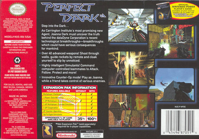 Perfect Dark - (N64) Nintendo 64 Video Games Rare Ltd.   