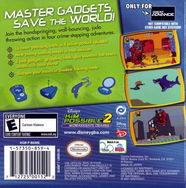 Disney's Kim Possible 2: Drakken's Demise - (GBA) Game Boy Advance [Pre-Owned] Video Games Disney Interactive   
