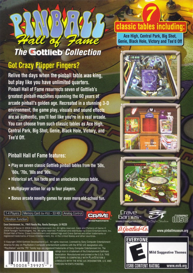 Gottlieb Pinball classics Ps2 Italiano Pal Ita Gottlieb Pinball classics Ps2 Italiano Pal Ita