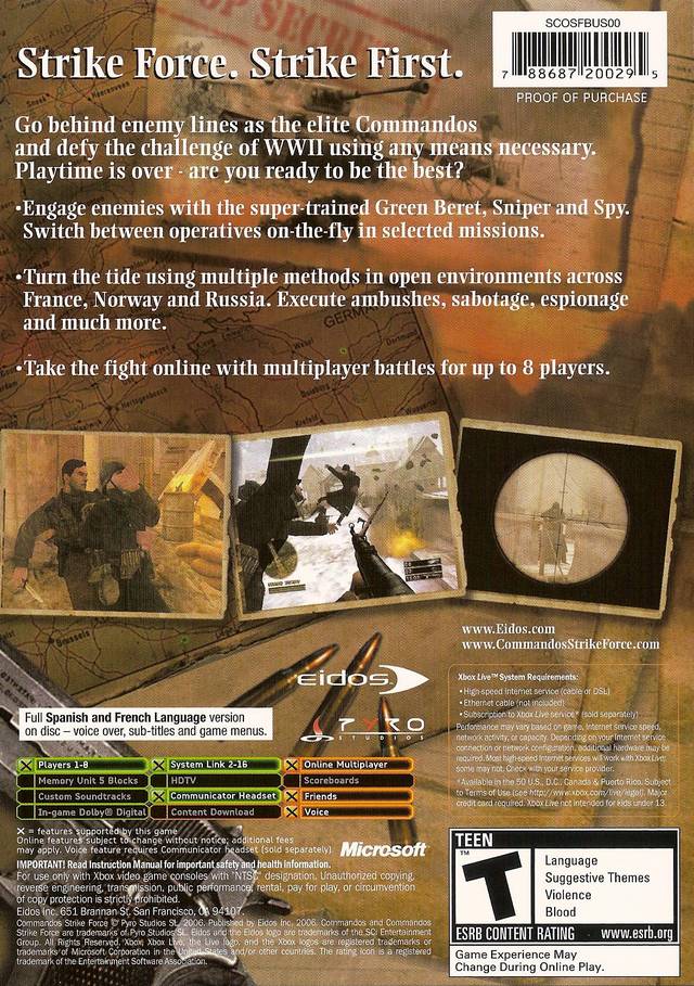 Commandos Strike Force - (XB) Xbox [Pre-Owned] | J&L Game