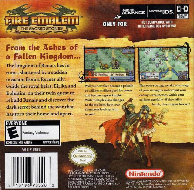 Fire Emblem: The Sacred Stones - (GBA) Game Boy Advance [Pre-Owned] Video Games Nintendo   