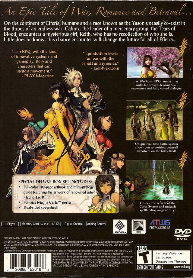 Magna Carta: Tears of Blood Deluxe Box Set - (PS2) PlayStation 2 [Pre-Owned] Video Games Atlus   