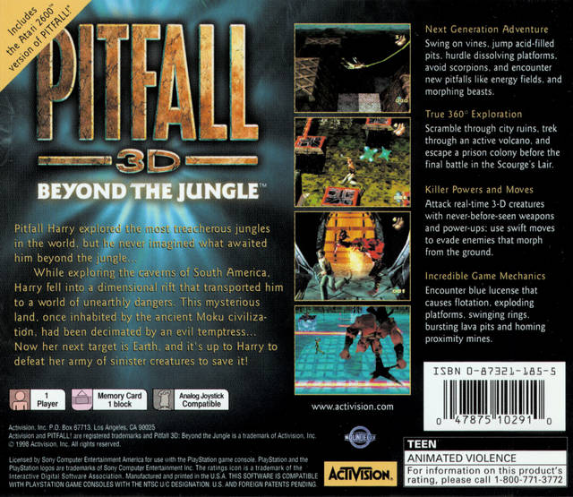 Pitfall 3D: Beyond the Jungle - (PS1) PlayStation 1 [Pre-Owned] Video Games Activision   