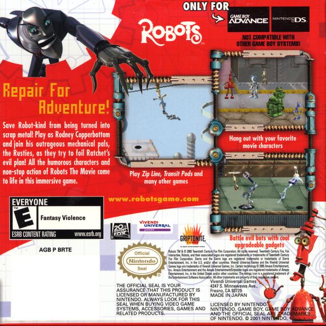 Robots - (GBA) Game Boy Advance Video Games Sierra Entertainment   