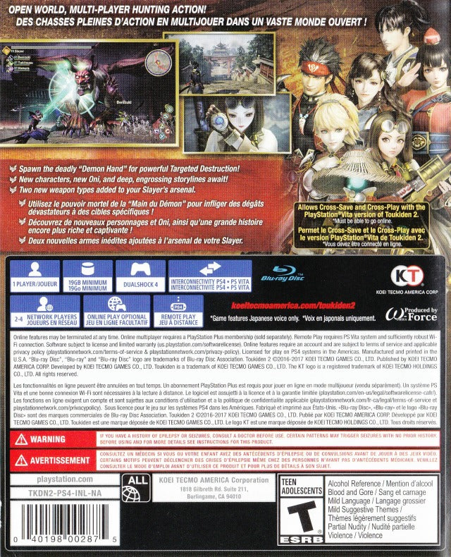 Toukiden 2 - (PS4) PlayStation 4 [Pre-Owned] Video Games Koei Tecmo Games
