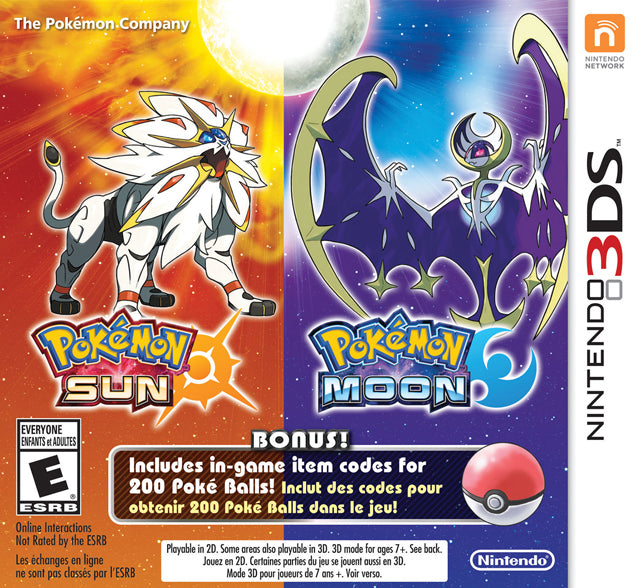 Pokemon Sun and Moon Dual Pack Nintendo 3DS Pokémon J&L Game