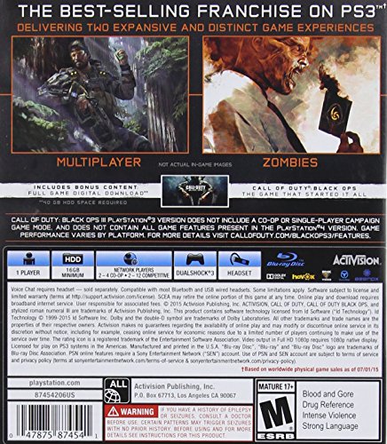 Call of Duty: Black Ops III (Multiplayer + Zombies Only) - (PS3) PlayStation 3 [Pre-Owned] Video Games Activision   