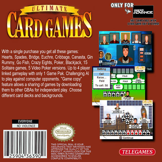 Ultimate Card Games - (GBA) Game Boy Advance [Pre-Owned] Video Games Telegames   