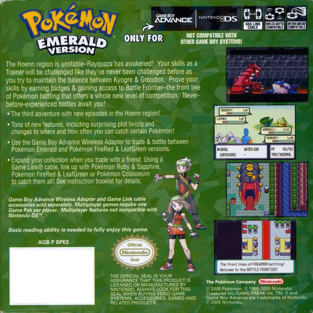 Pokemon Emerald Version - (GBA) Game Boy Advance [Pre-Owned] Video Games Nintendo   