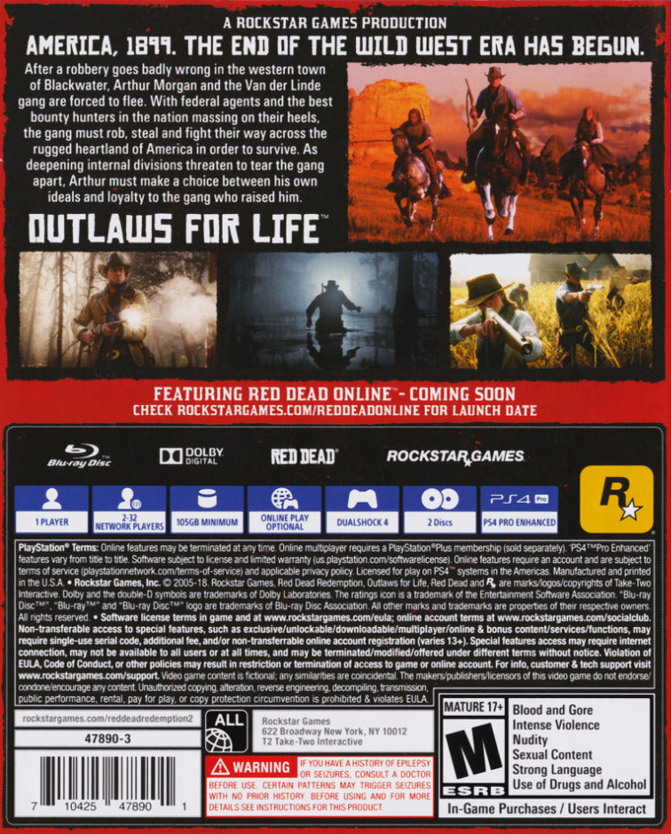 Red Dead Redemption 2 - (PS4) Playstation 4 [Pre-Owned] Video Games Rockstar Games   