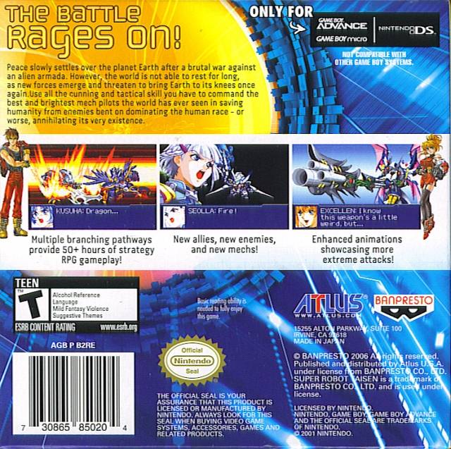 Super Robot Taisen: Original Generation 2 - (GBA) Game Boy Advance [Pre-Owned] Video Games Atlus   