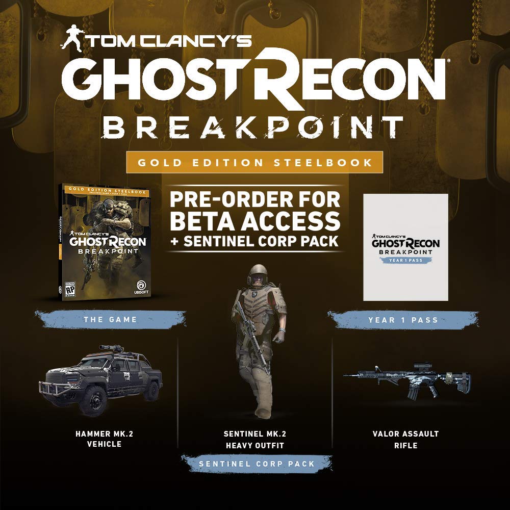 Tom Clancy's Ghost Recon Breakpoint Steelbook Gold Edition - Xbox One Video Games Ubisoft   