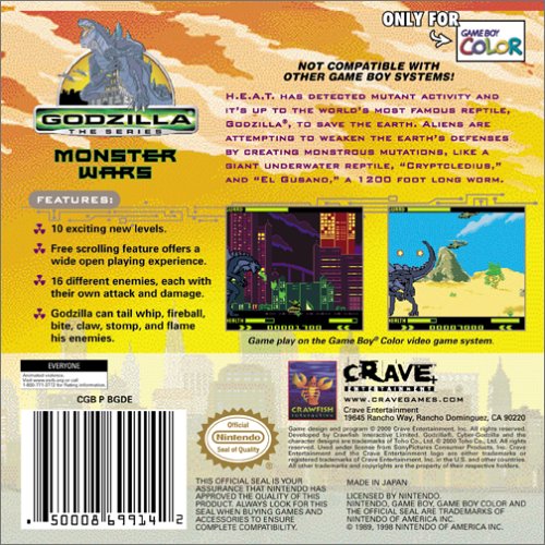 Godzilla the Series: Monster Wars - (GBC) Game Boy Color [Pre-Owned] Video Games Crave   