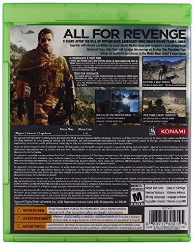 Metal Gear Solid V: The Phantom Pain - (XB1) Xbox One [Pre-Owned] Video Games Konami   