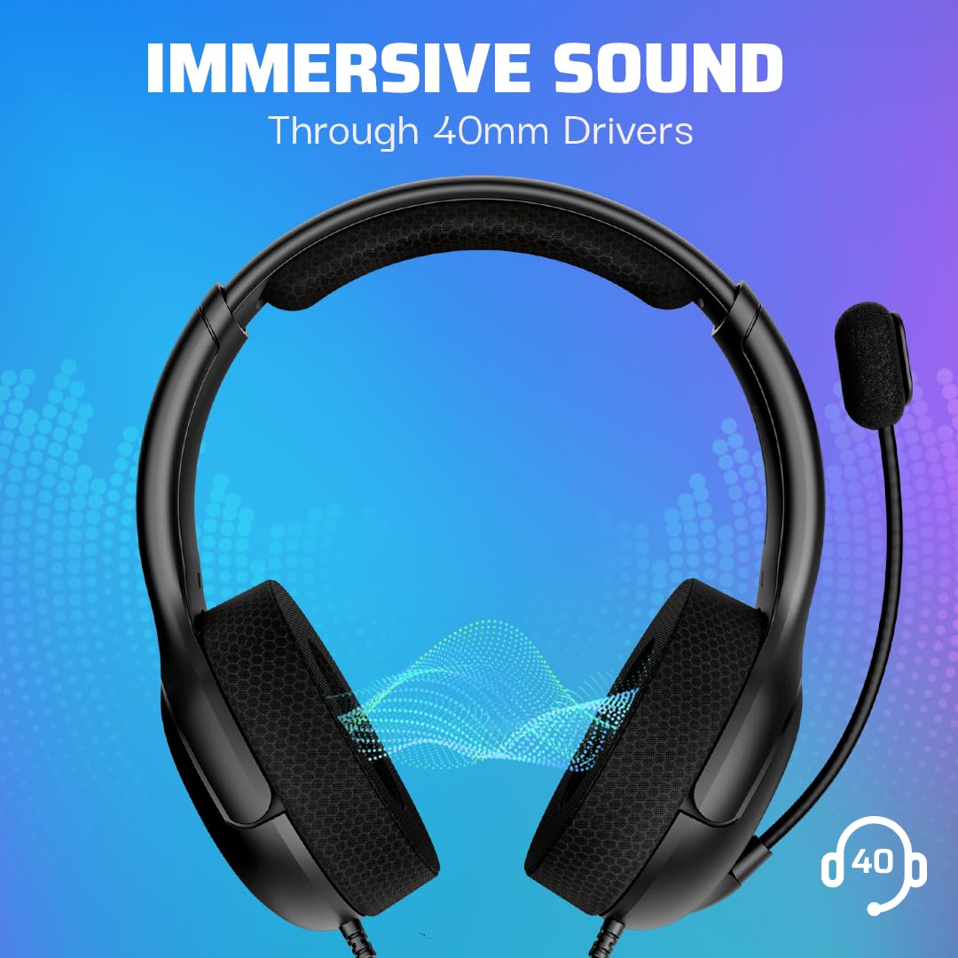 PDP AIRLITE Wired Stereo Gaming Headset (Black) - (PS5) Playstation 5 Video Games PDP   