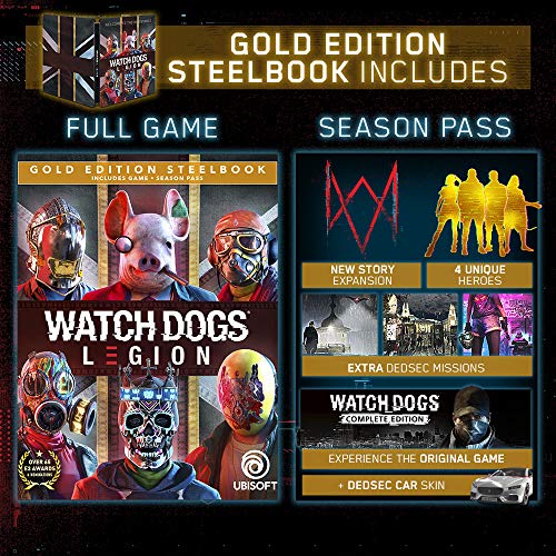 Watch Dogs Legion - PlayStation 4 Gold Steelbook Edition Video Games Ubisoft   