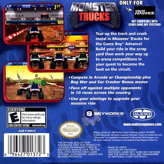 Monster Trucks - (GBA) Game Boy Advance [Pre-Owned] Video Games Majesco   
