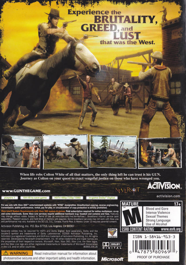 Gun - Xbox 360 Video Games Activision   