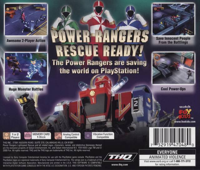 Power Rangers: Lightspeed Rescue - (PS1) PlayStation 1 [Pre-Owned] Video Games THQ   