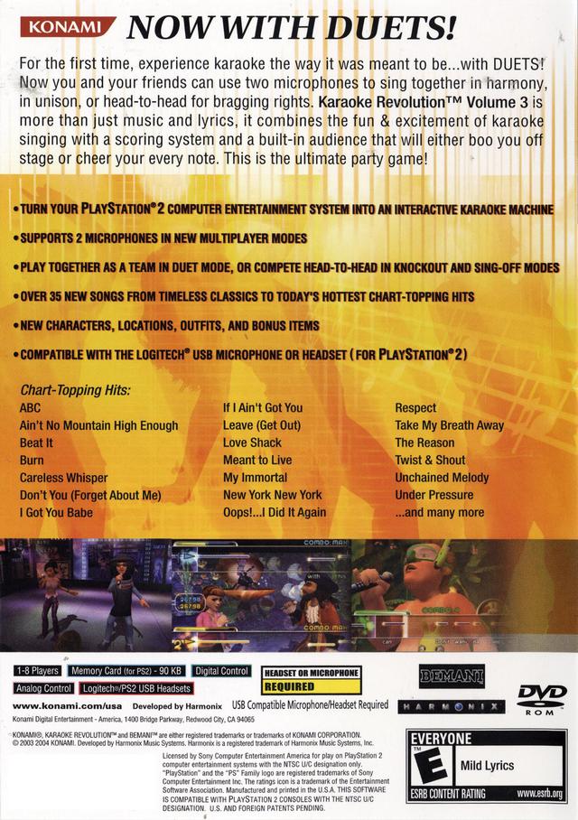 Karaoke Revolution Volume 3 - (PS2) PlayStation 2 [Pre-Owned] Video Games Konami   