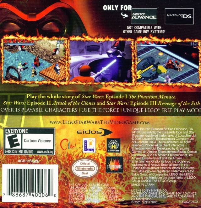 LEGO Star Wars: The Video Game - (GBA) Game Boy Advance [Pre-Owned] Video Games Eidos Interactive   