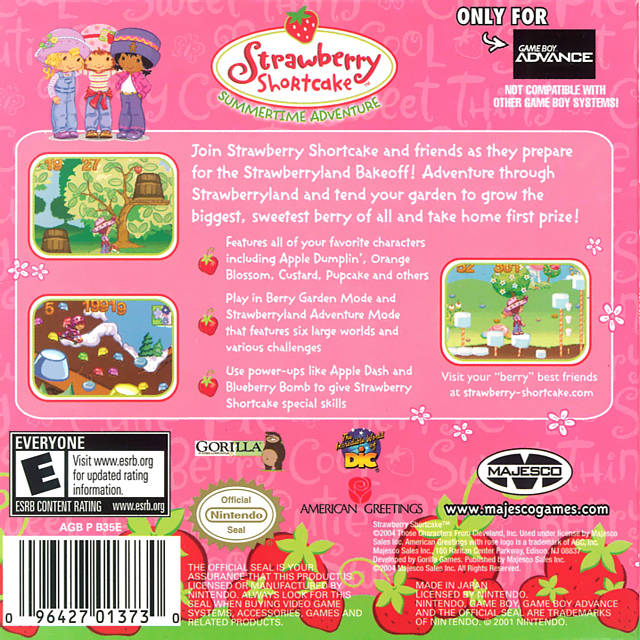 Strawberry Shortcake: Summertime Adventure - (GBA) Game Boy Advance [Pre-Owned] Video Games Majesco   