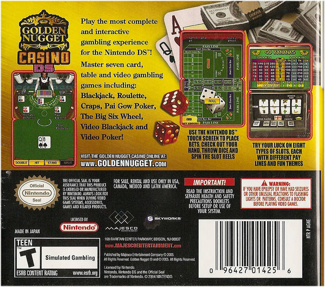 Golden Nugget Casino DS - Nintendo DS Video Games Majesco   