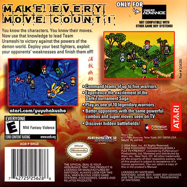 Yu Yu Hakusho - Ghost Files: Tournament Tactics - (GBA) Game Boy Advance [Pre-Owned] Video Games Atari SA   