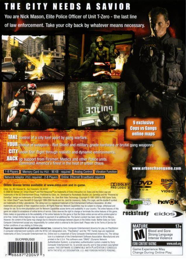 Urban Chaos Riot Response - (PS2) PlayStation 2 [Pre-Owned] Video Games Eidos Interactive   