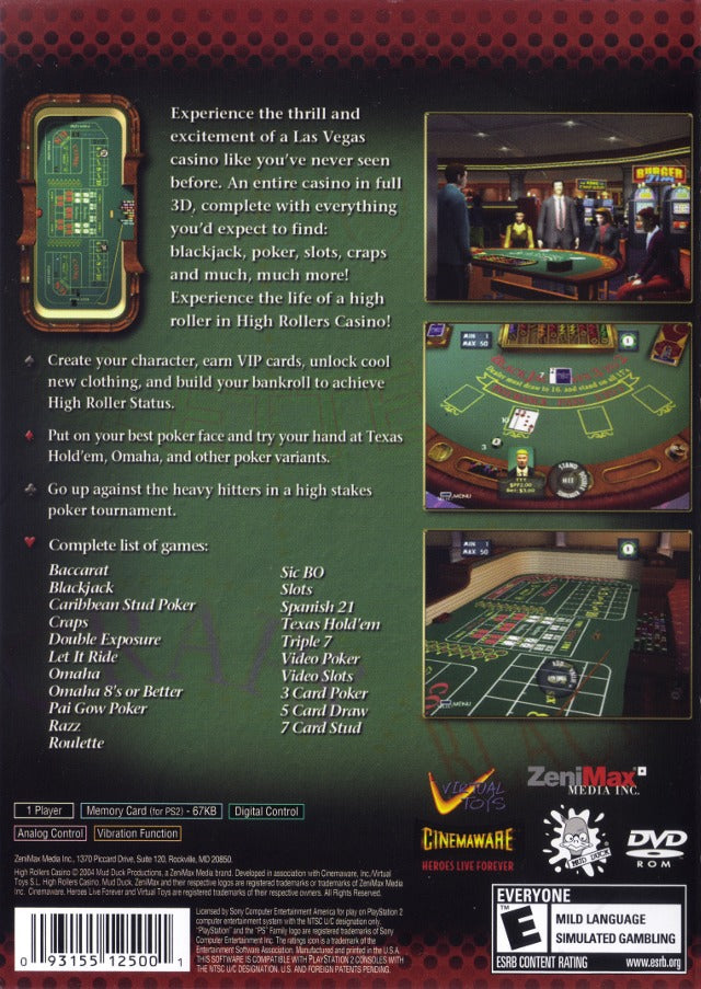 High Rollers Casino - (PS2) PlayStation 2 [Pre-Owned] | J&L Game
