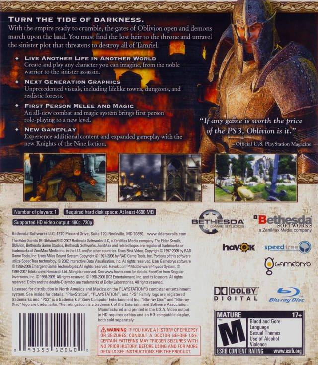The Elder Scrolls IV: Shivering Isles - (PS3) Playstation 3 Video Games Bethesda   