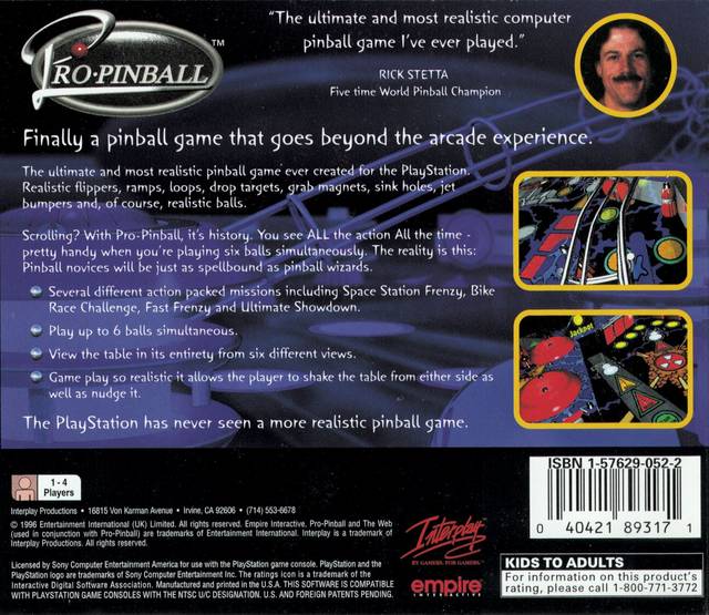 Pro Pinball - (PS1) PlayStation 1 [Pre-Owned] Video Games Interplay   