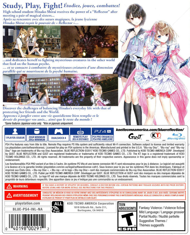 Blue Reflection - (PS4) PlayStation 4 Video Games Koei Tecmo Games