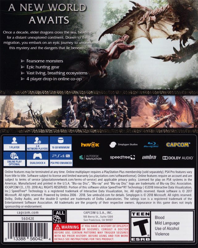 (PS4) Hunter Edition [P World: 4 Game Iceborne Master | J&L PlayStation - Monster