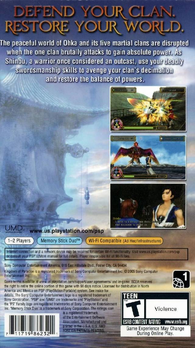 Kingdom of Paradise - Sony PSP Video Games SCEA   
