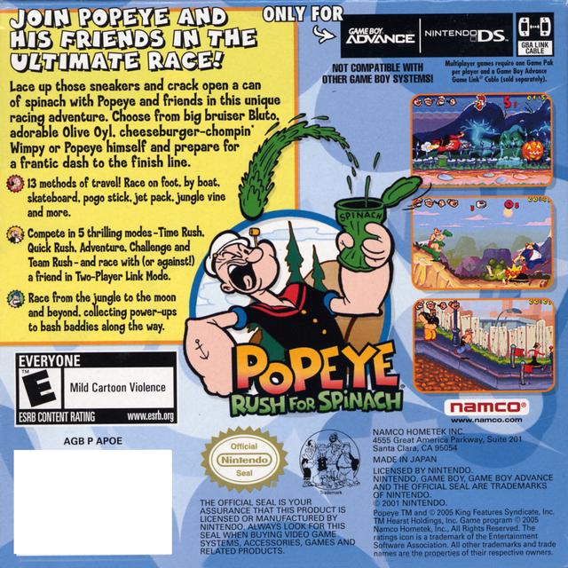 Popeye: Rush for Spinach - (GBA) Game Boy Advance [Pre-Owned] Video Games Namco   