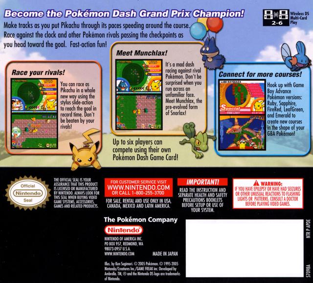 Pokemon Dash - (NDS) Nintendo DS [Pre-Owned] Video Games Nintendo   